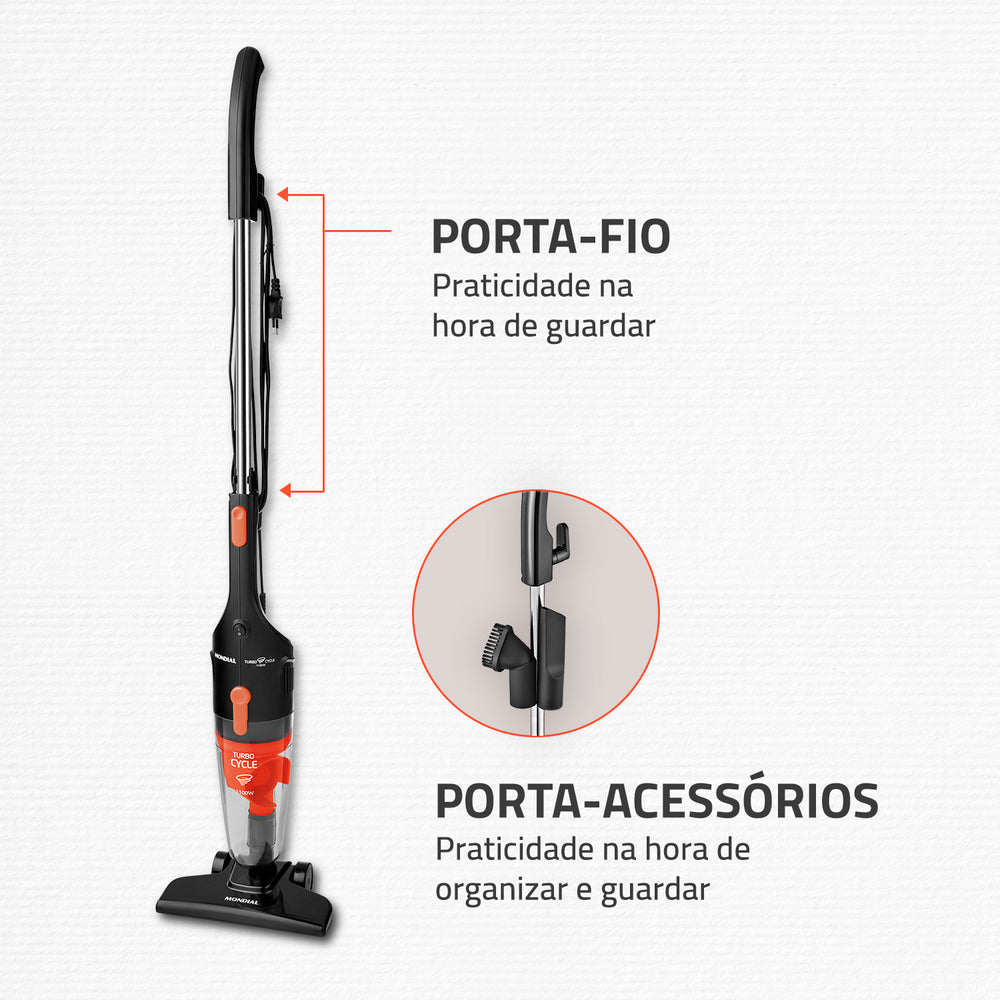Aspirador De Pó Vertical Mondial Turbo Cycle 1100w Ap-35 Aspirador De Pó Vertical Mondial Turbo Cycle 1100w Ap-35